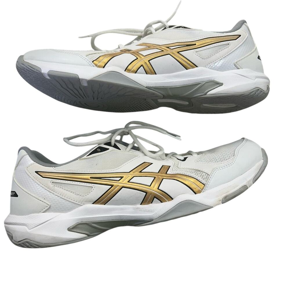 ASICS Gel-Rocket 10 Men’s White and Gold Athletic Shoes